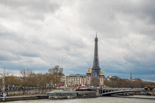 The Eiffel Tower is a wrought-iron lattice tower on the Champ de Mars in Paris, France. It is named after the engineer Gustave Eiffel, is 330 metres and the tallest structure in Paris. © gheturaluca