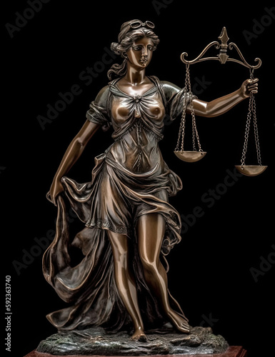 Lady Justice  America  Independence  Graphic Resource  Logo  T Shirt Design. Generative AI