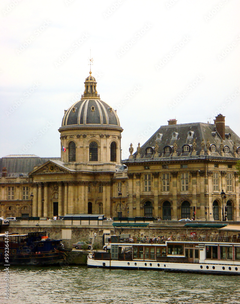 View of french academy and embankment. Paris. France.