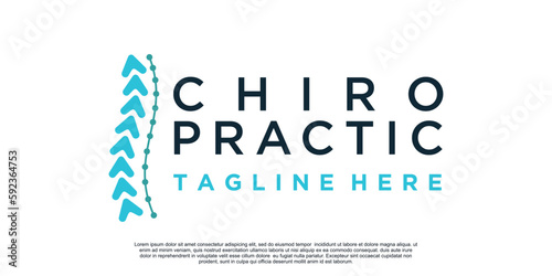 Chiropractic logo design unique Premium Vector
