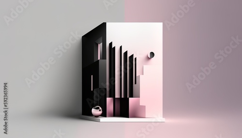 pink-black design composition