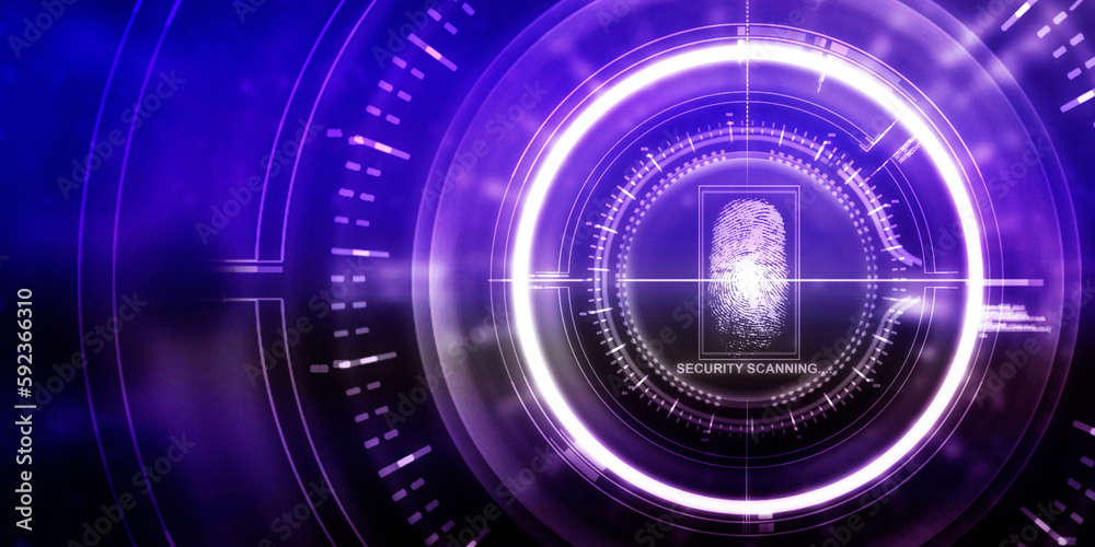 2d Illustration Fingerprint Scanning Technology Concept 2d Illustration Fingerprint Scanning Technology Concept