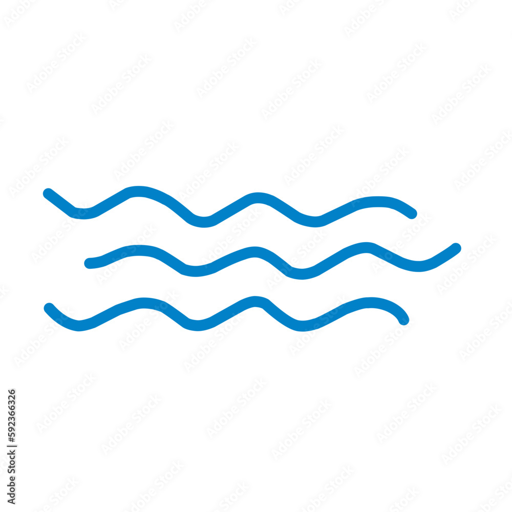 Vector line icons set with simple doodle waves.