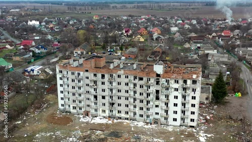 Makariv Destroyed residential building 2022 April  photo