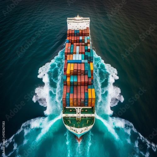 transport ship in the sea