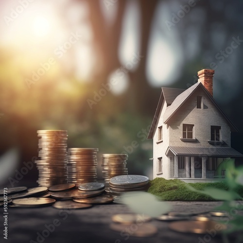 house and coins