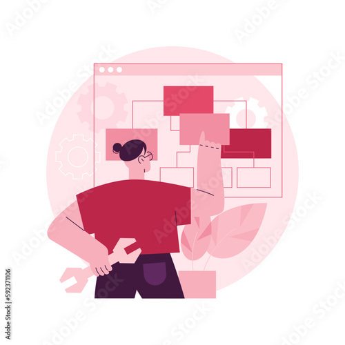 Information architecture abstract concept vector illustration. Information system engineering, data architecture UX, software development, corporate website menu, web design abstract metaphor.