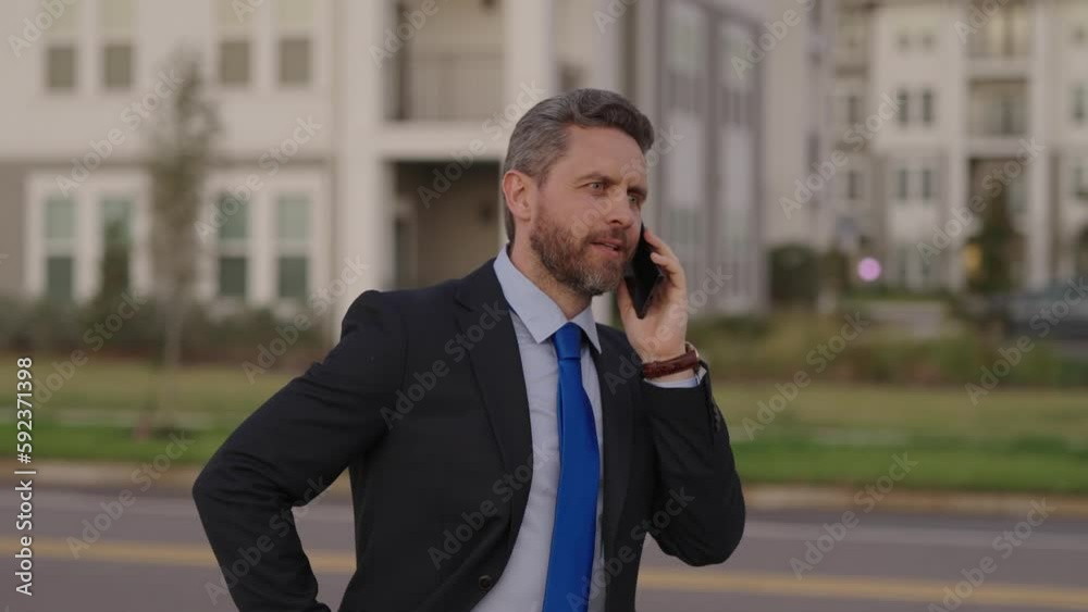 businessman has business phone call talk. caucasian businessman has business phone call talk. businessman has business phone call talk. caucasian businessman has business phone call talk.
