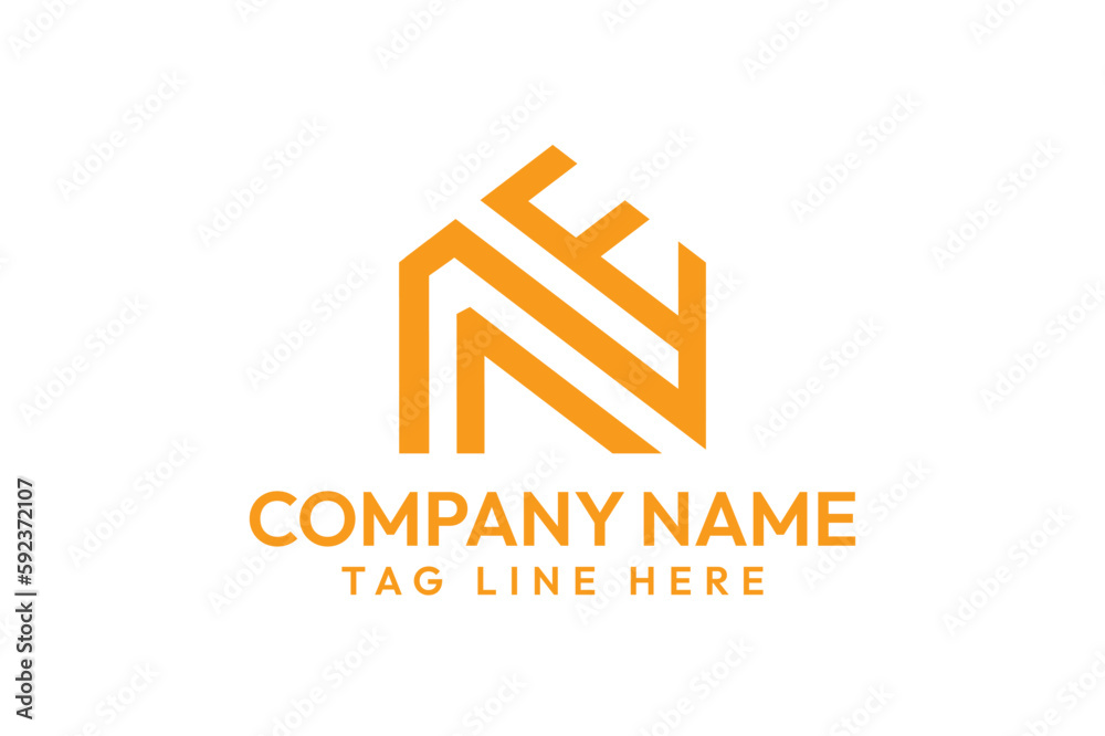 NAE latter mark real estate monogram logo design template