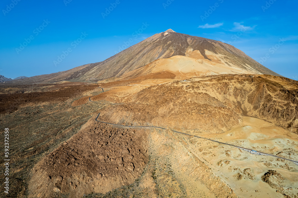 	
Aerial panoramic above Teide Volcano in tenerife in the Canary Islands	