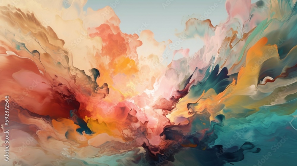 Abstract painting background pastel positive colour. Generative AI.