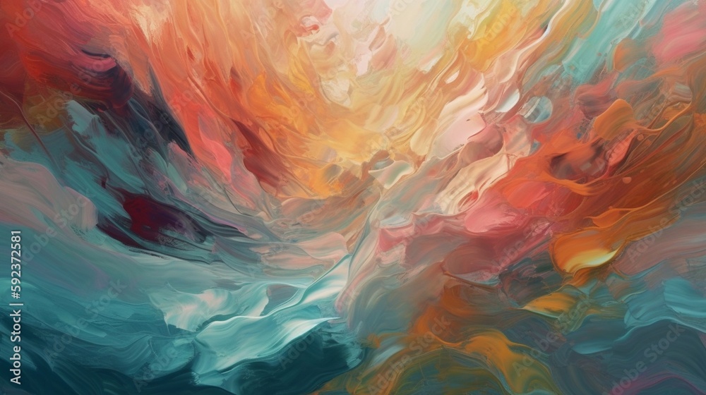 Abstract painting background pastel positive colour. Generative AI.