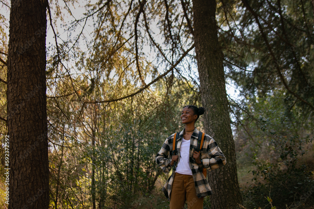 African girl in forest