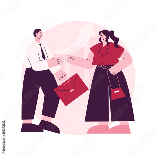B2B marketing abstract concept vector illustration. Business to business, digital campaign, company website, strategy development, B2B lead generation, marketing, UI menu bar abstract metaphor.