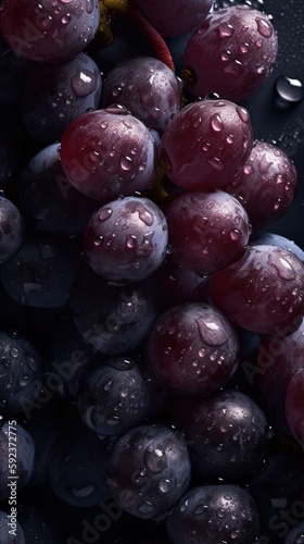 Fresh fruits with droplets of water, background illustration made with Generative AI 