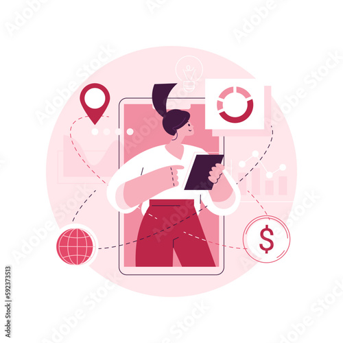Rich Internet applications abstract concept vector illustration. Rich internet platform, application development, ria, user interaction design, UX, company site, menu bar abstract metaphor.