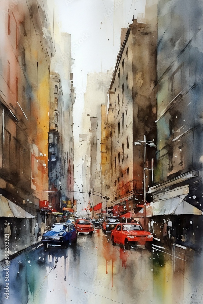 Capturing City Life through Watercolor