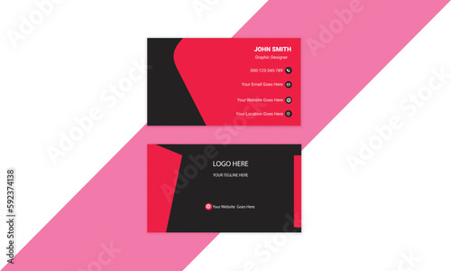  Double-sided creative modern business card template. Horizontal and vertical layout. Vector illustration. Striped Optical Illusion Business Card.