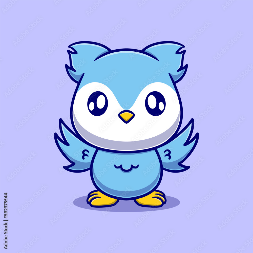 Fototapeta premium cute bird cartoon vector icon illustration. animal nature icon concept isolated premium vector. flat design 