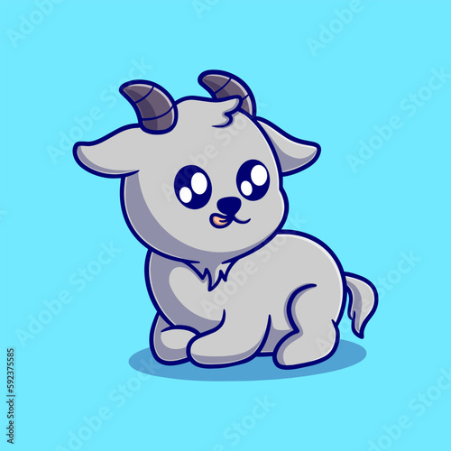 cute lamb cartoon vector icon illustration. animal nature icon concept isolated premium vector. flat design 