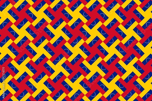 Geometric pattern in the colors of the national flag of Venezuela. The colors of Venezuela.