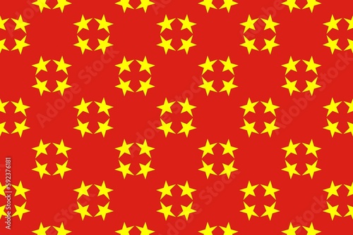 Geometric pattern in the colors of the national flag of Vietnam. The colors of Vietnam.
