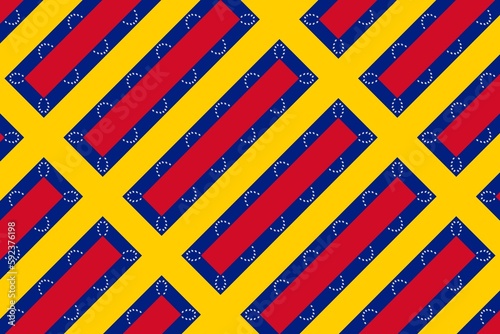 Geometric pattern in the colors of the national flag of Venezuela. The colors of Venezuela.