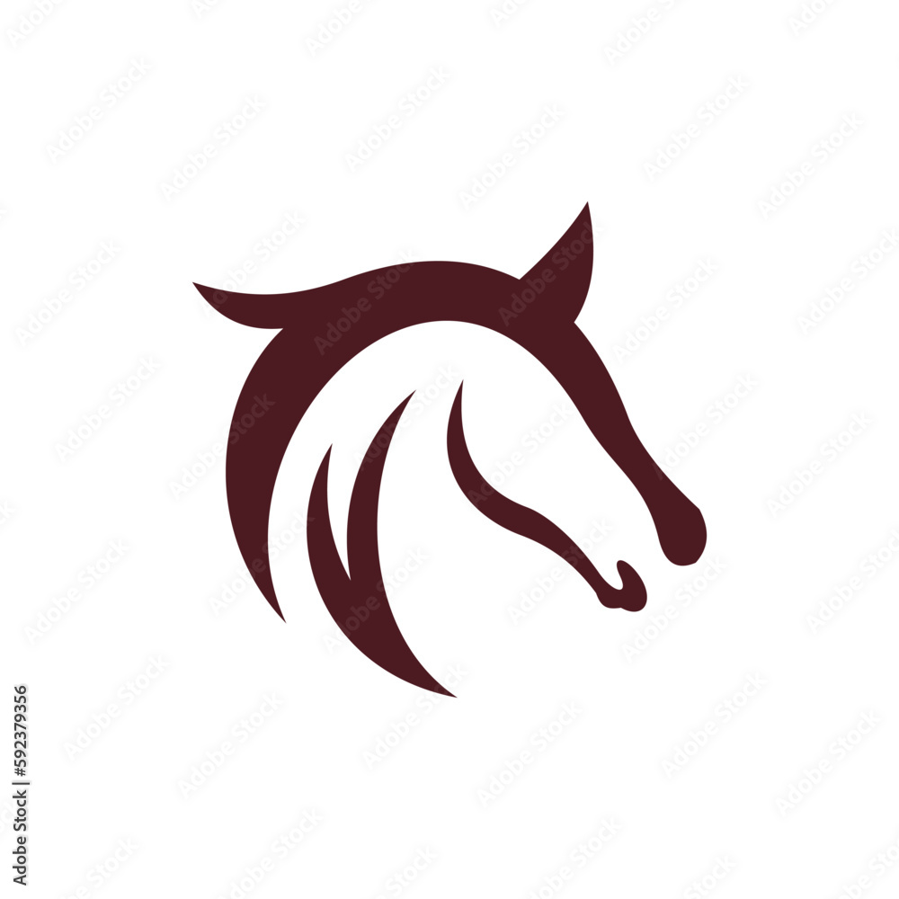 Animal horse head silhouette modern simple logo
