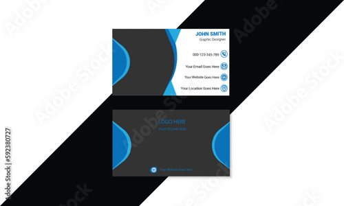 1. Double-sided creative and modern business card template. Portrait and landscape orientation. Personal visiting card with company logo.