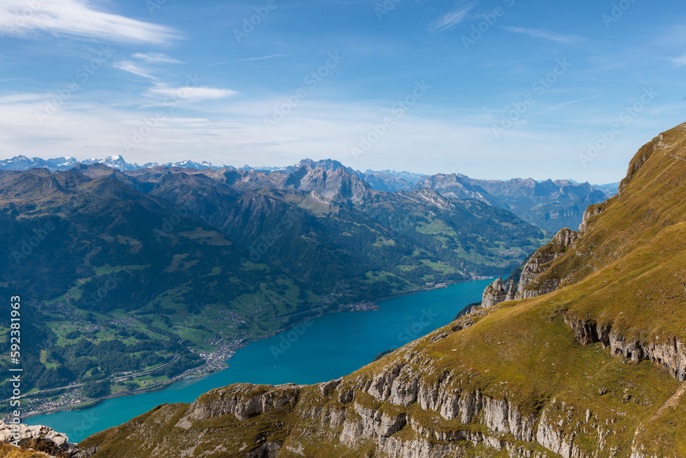 The view from Chäserrugg to Walensee