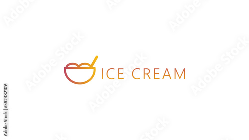 ice cream logo miniamal design