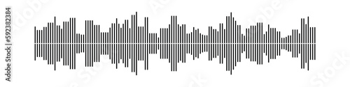 Sound wave or voice message icon. Music waveform  track radio play. Audio equalizer line. Vector illustration