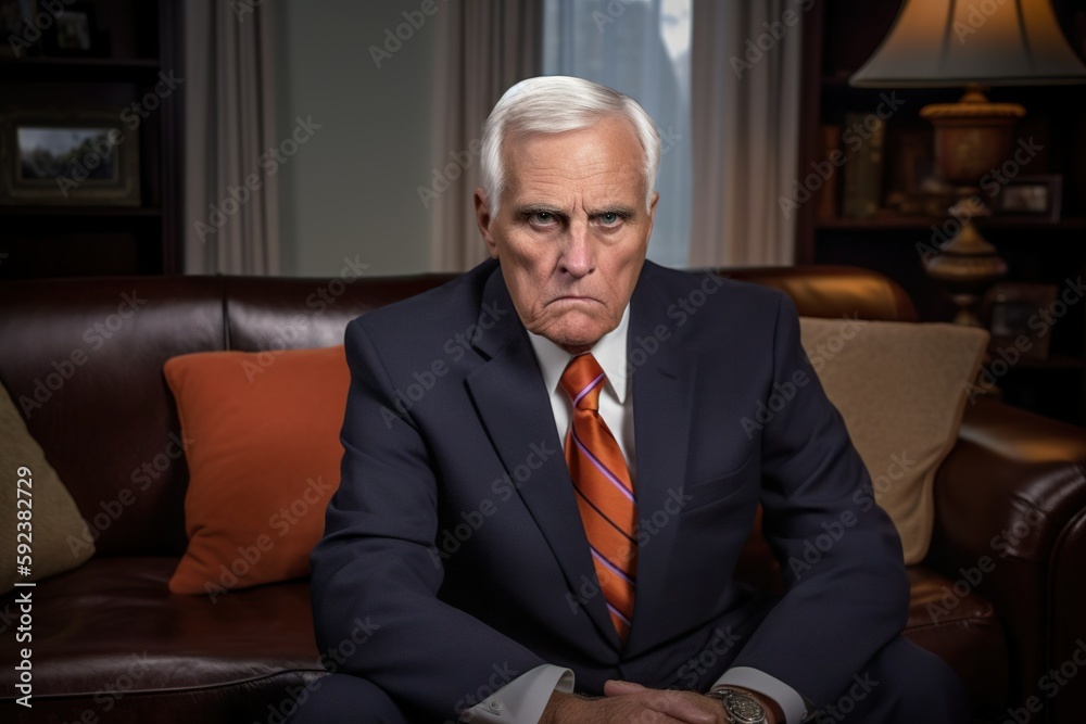 Elderly Man suited up man with angry face expression Elderly Man suited up man with angry face expression