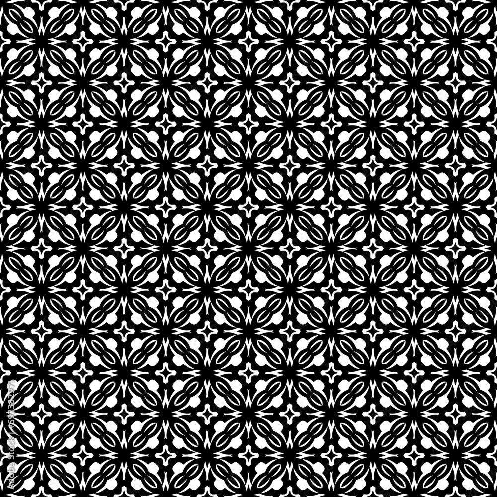 Black and white seamless pattern texture. Greyscale ornamental graphic design. Mosaic ornaments. Pattern template. Vector illustration. EPS10. Black and white seamless pattern texture. Greyscale ornamental graphic design. Mosaic ornaments. Pattern template. Vector illustration. EPS10.
