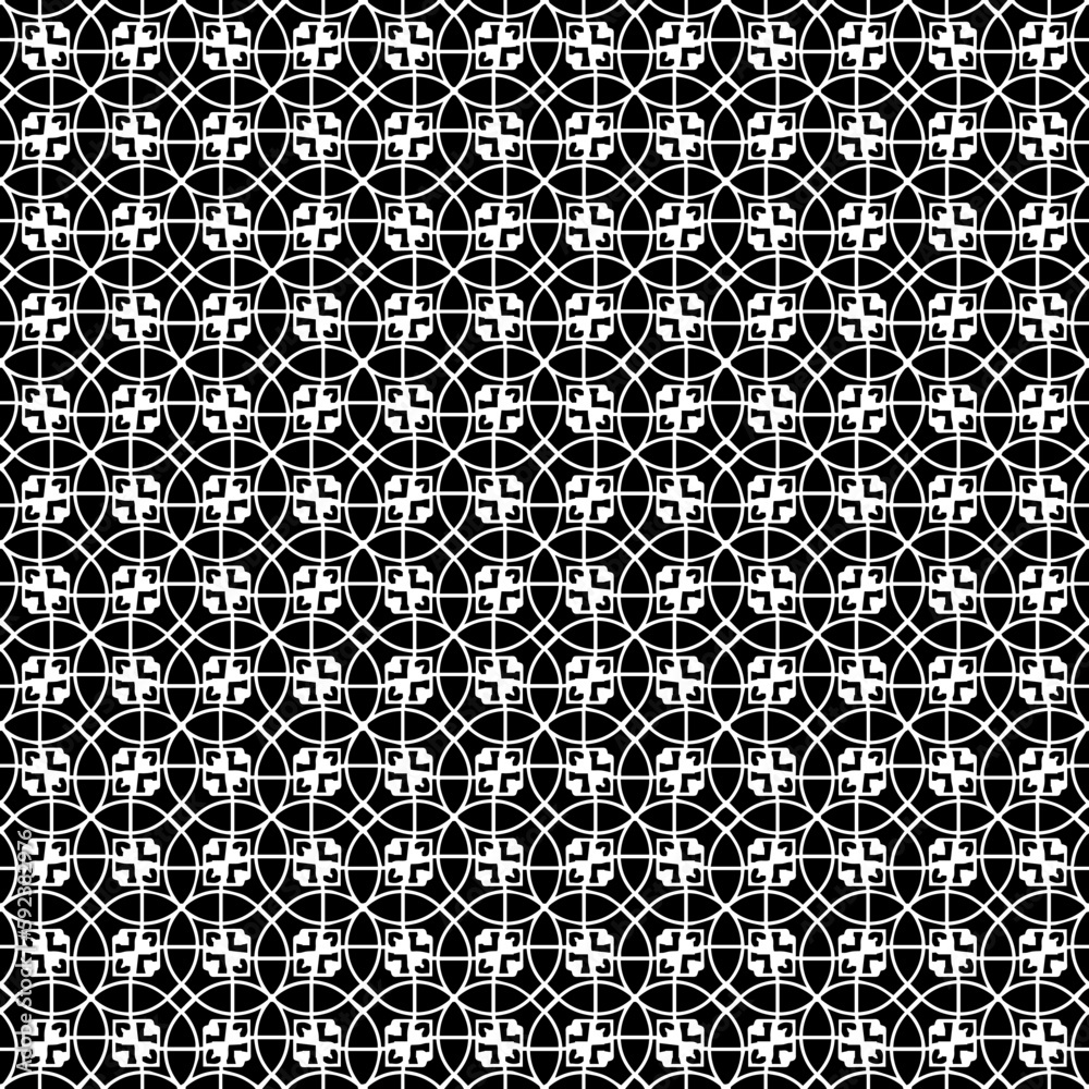 Black and white seamless pattern texture. Greyscale ornamental graphic design. Mosaic ornaments. Pattern template. Vector illustration. EPS10. Black and white seamless pattern texture. Greyscale ornamental graphic design. Mosaic ornaments. Pattern template. Vector illustration. EPS10.