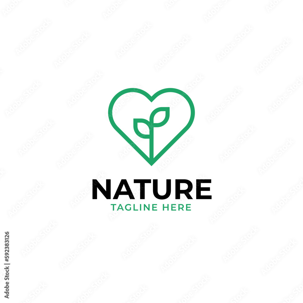 Love leaf logo design vector template illustration idea Love leaf logo design vector template illustration idea