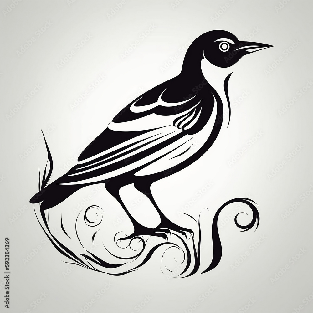 Naklejka premium bird on a branch