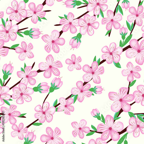 Sakura cherry blossom flower design © Oksana