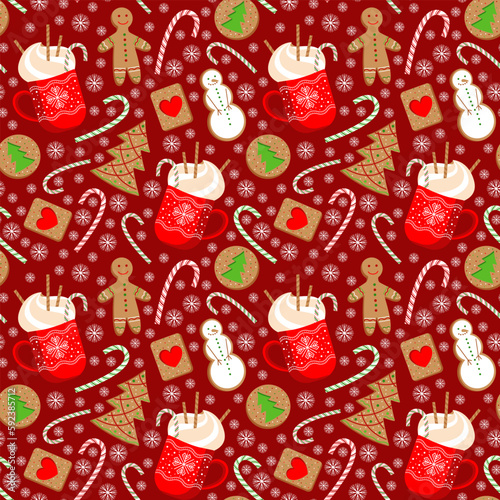 seamless pattern background christmas sweets