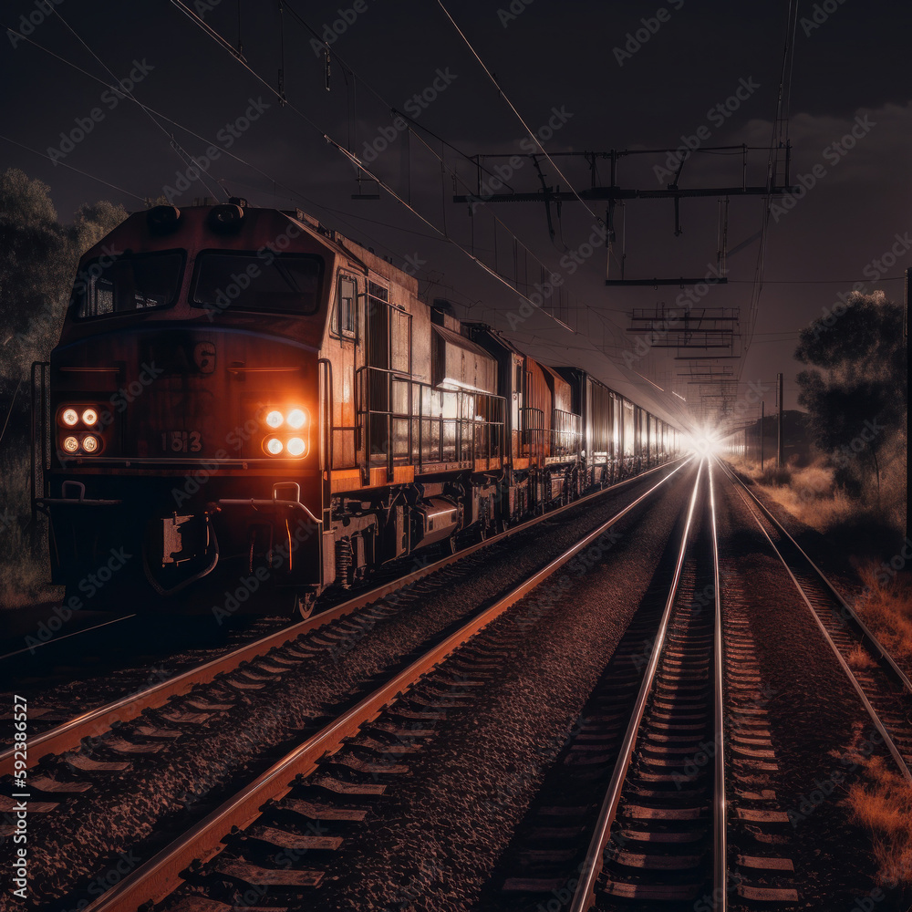 railroad tracks at night railroad tracks at night