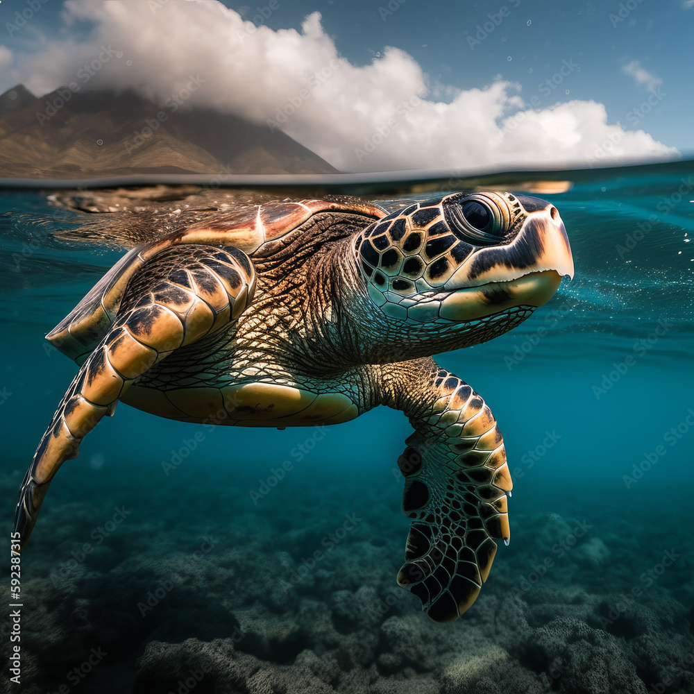 Fototapeta premium sea turtle in the sea