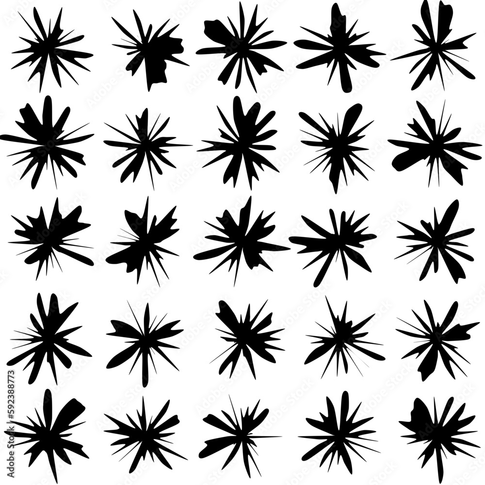 Set of 25 modern vector abstract art blob shapes with 50 points. Known as blotch shapes, liquid organic elements, pebble drops blob silhouettes and splashes. Use as pattern background. Set of 25 modern vector abstract art blob shapes with 50 points. Known as blotch shapes, liquid organic elements, pebble drops blob silhouettes and splashes. Use as pattern background.