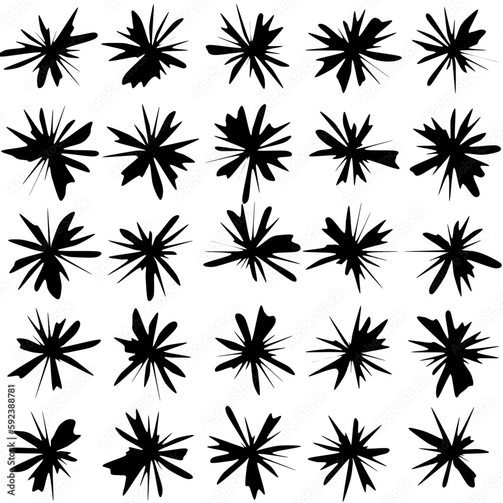 Set of 25 modern vector abstract art blob shapes with 50 points. Known as blotch shapes, liquid organic elements, pebble drops blob silhouettes and splashes. Use as pattern background. Set of 25 modern vector abstract art blob shapes with 50 points. Known as blotch shapes, liquid organic elements, pebble drops blob silhouettes and splashes. Use as pattern background.