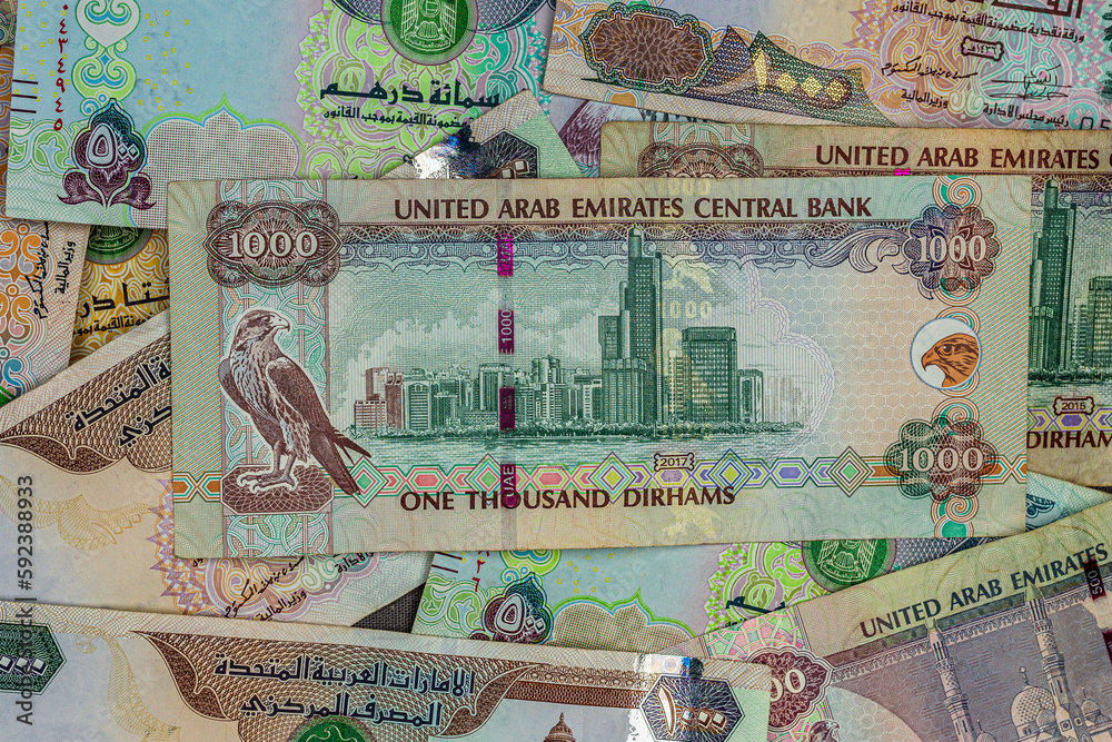 UAE Dirhams Banknotes Stock Photo Adobe Stock