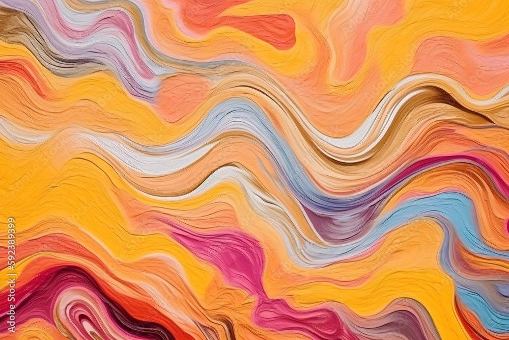 Colorful abstract waves texture background. Generative AI.