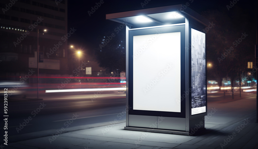 Empty space advertisement board, blank white signboard on roadside in city, Modern Empty space advertisement board, blank white signboard in city or Bus stand empty billboard in night, generative ai
Empty space advertisement board, blank white signboard on roadside in city, Modern Empty space advertisement board, blank white signboard in city or Bus stand empty billboard in night, generative ai