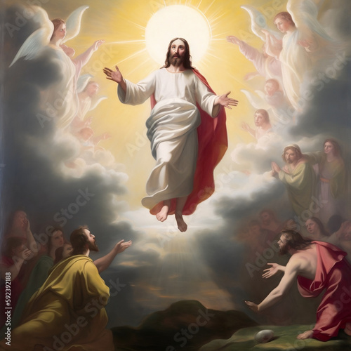 Jesus Christ ascending to heaven - Generative Ai