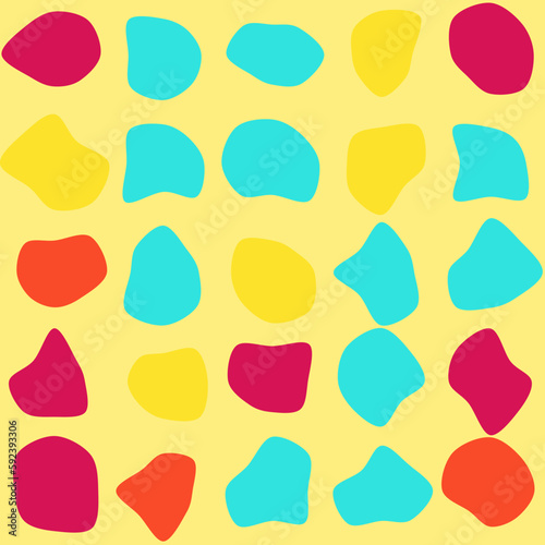 Set of 25 colorfull vector abstract art blob shapes with 8 points. Known as blotch shapes, liquid organic elements, pebble drops blob silhouettes and splashes. Use as pattern background.