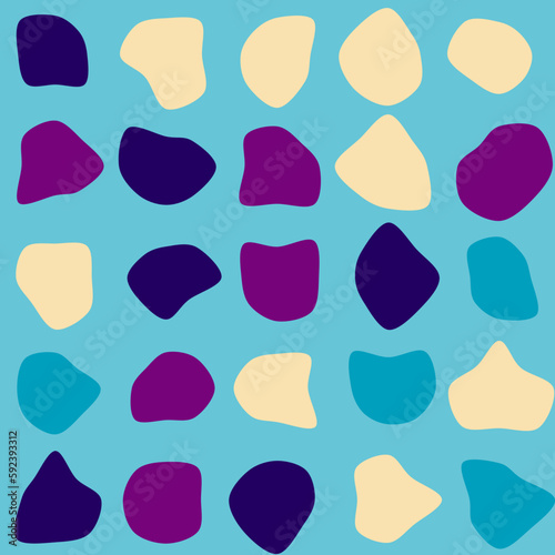 Set of 25 colorfull vector abstract art blob shapes with 8 points. Known as blotch shapes, liquid organic elements, pebble drops blob silhouettes and splashes. Use as pattern background.