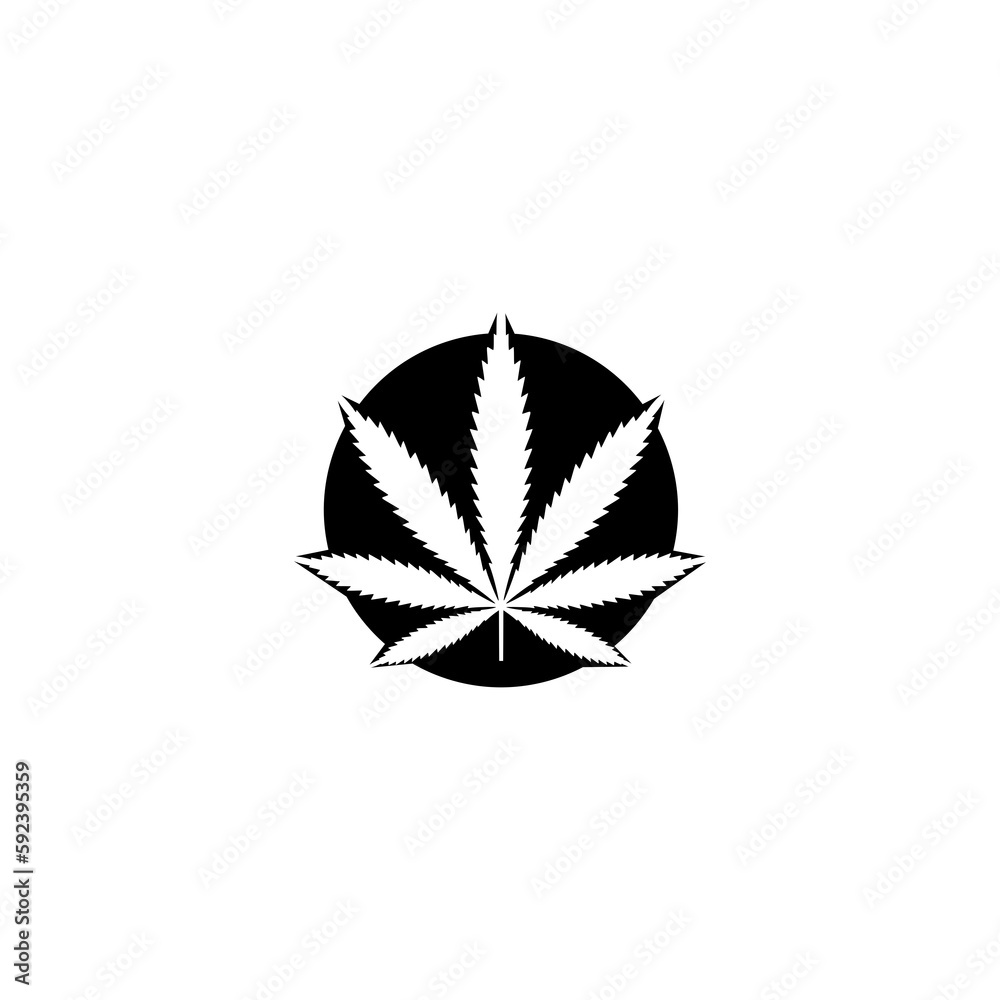 Cannabis or marijuana leaf  icon isolated on transparent background